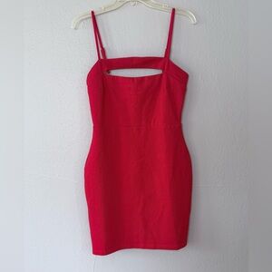 Just Me Elegant Red Sleeveless Dress size M 65% Rayon 30% Nylon 5% Spandex